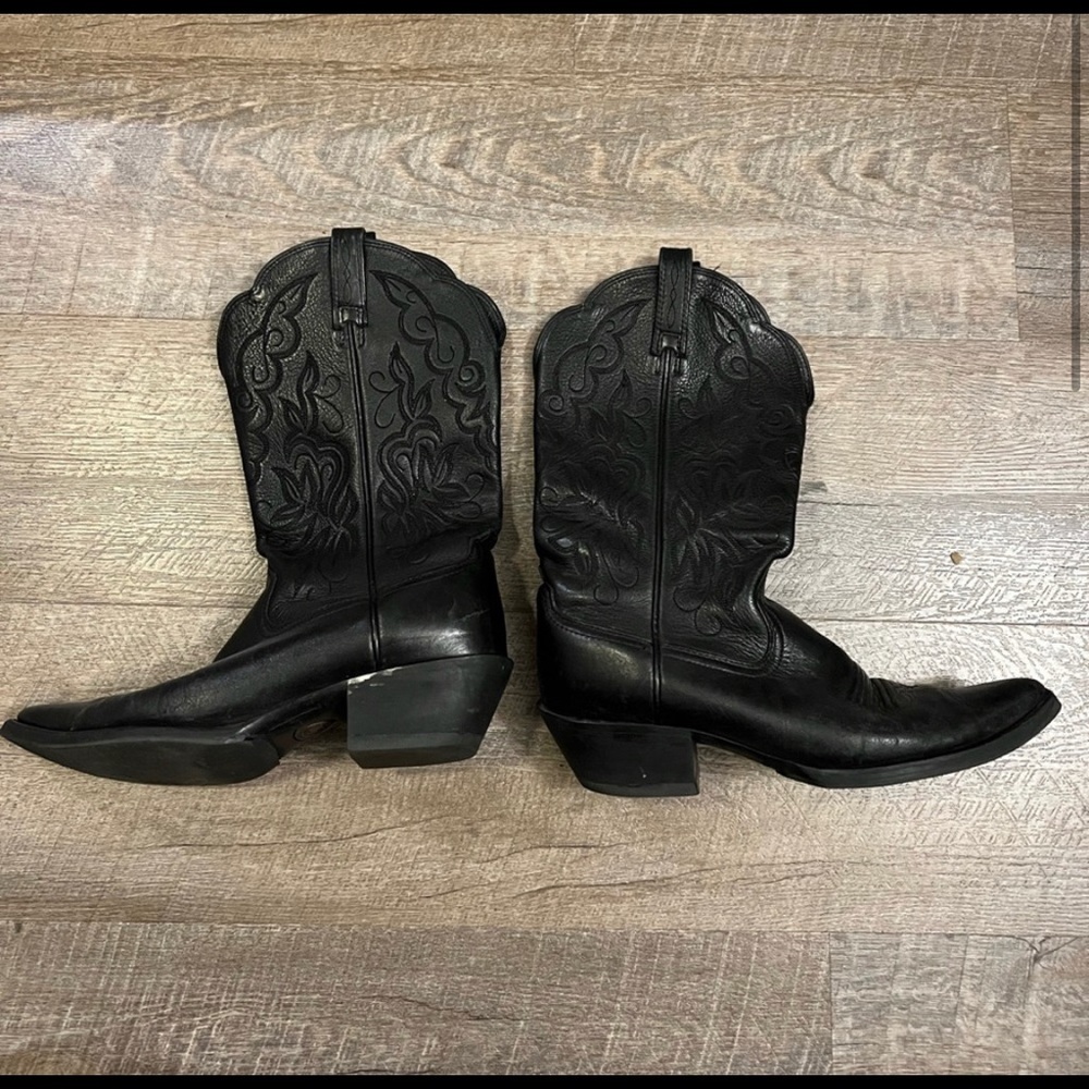 Black Vibram Cowboy Boots Size 8.5M